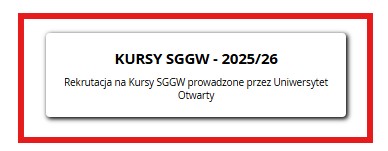 Rekrutacja w IRK przycisk z kursami Uniwersytetu otwartego